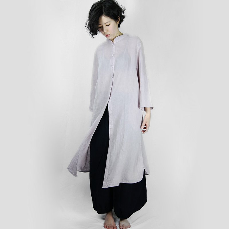 [Slow voice] Elegant long-board slim top - Women's Shirts - Cotton & Hemp 