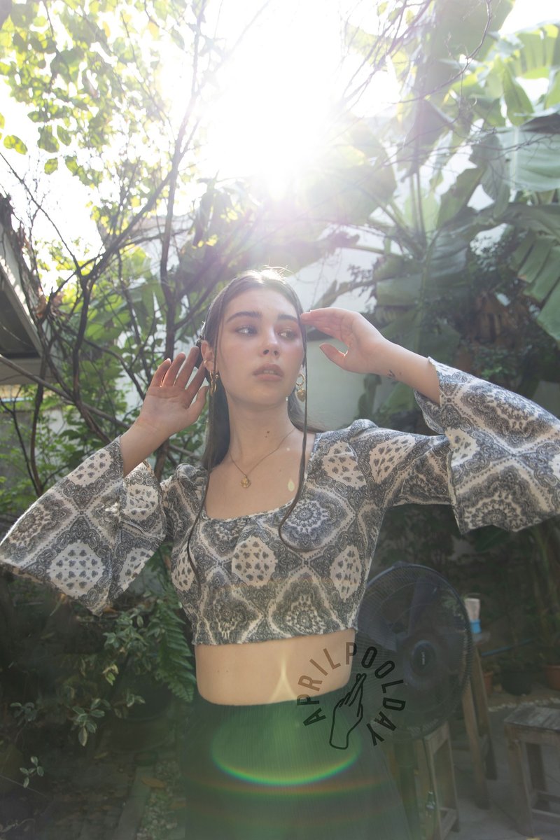 Aprilpoolday / MYSTIC TOP / White Paisley / S - Women's Tops - Linen White