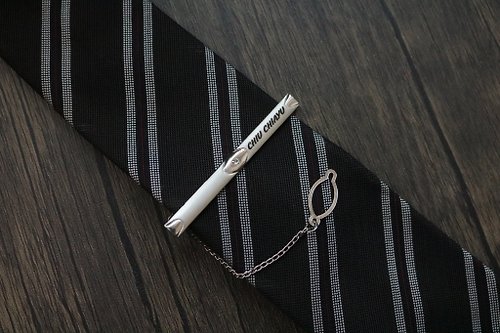 壞紳士 金屬領帶夾復古鏈條領帶配件免費刻字