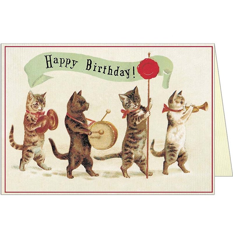 Cavallini & Co. GREETING CARD Birthday Card (Large)_Cat Band - Cards & Postcards - Paper Multicolor