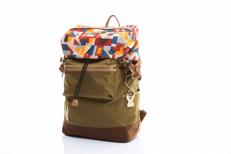 Khieng Atelier Diamond Rabbit Wildland Adventure Travel Bag - Backpacks - Other Materials Khaki