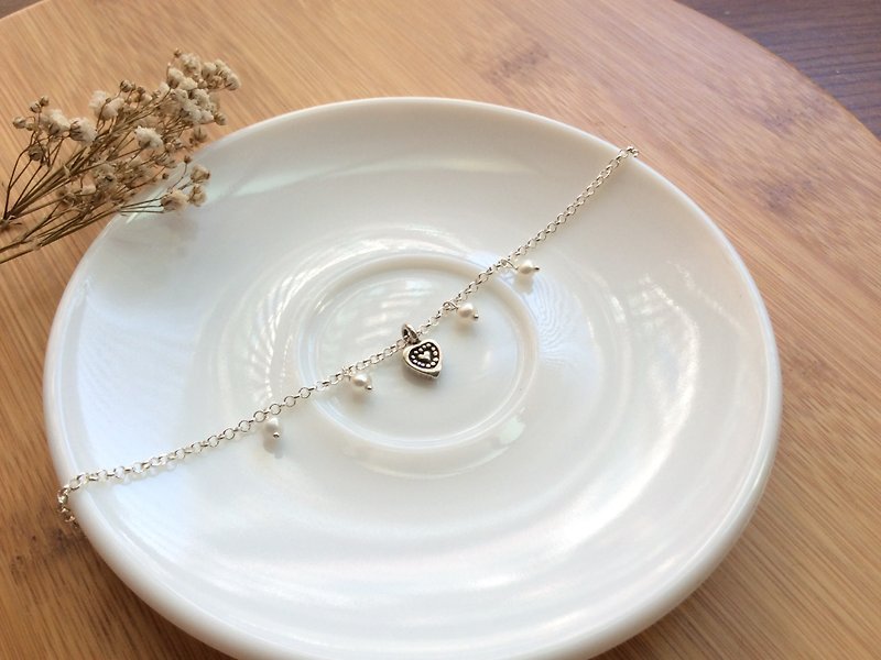 Ops Small Pearl  Silver Simple Jewelry bracelet - Bracelets - Gemstone White