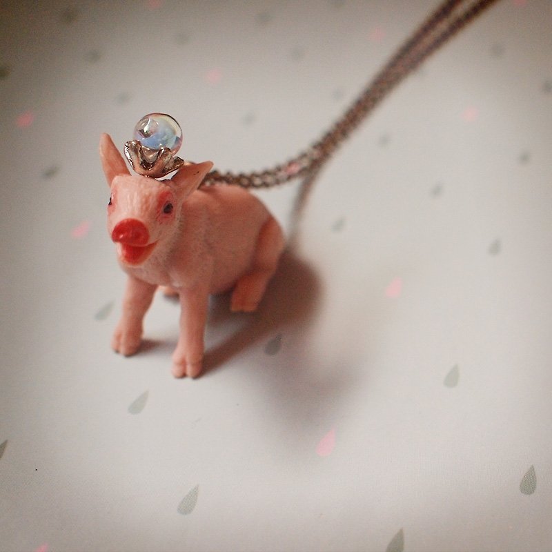 Zoo | Shepherd Pink Piggy/Braided Suspender/Pendant/Keychain/Pendant - Keychains - Plastic Orange