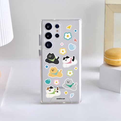 TOYSELECT 周氏喵喵踏青貓貓防摔透明SAMSUNG手機殼