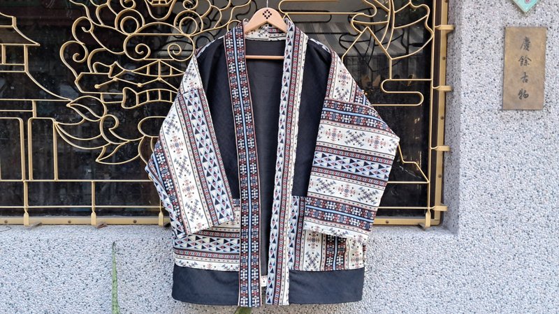 AMIN'S SHINY WORLD 黑與民族的衝突與平衡 KIMONO  ONLY系列 - 男夾克/外套 - 棉．麻 多色