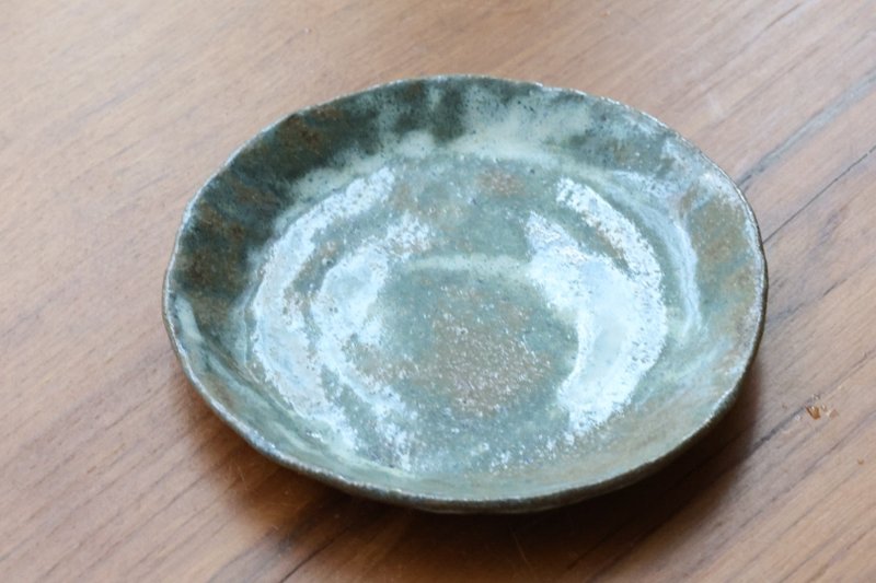 【聖誕禮物】灰藍侘寂風手捏陶小盤美國進口土蛋糕點心飾品收納 - 擺飾/家飾品 - 陶 藍色