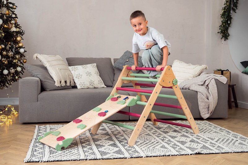 Montessori handmade set of 2: Climbing ramp STANDARD size Climbing triangle