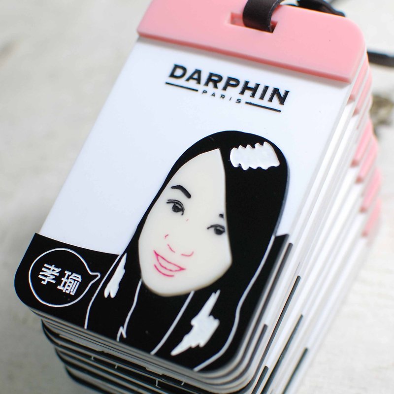 Customized portrait luggage tag/identification certificate - Other - Acrylic Pink
