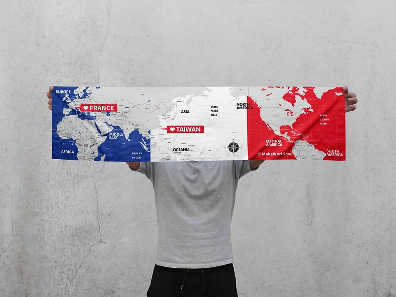 Make World map manufacturing sports towel (France) - Towels - Polyester 