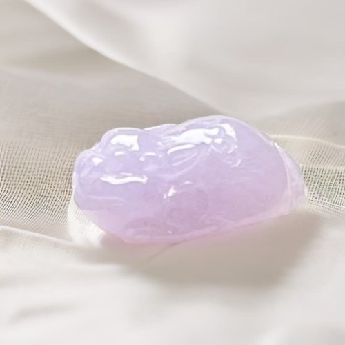 瓔珞翡翠 【招財神獸】紫羅蘭翡翠三腳蟾蜍戒面 | 天然緬甸玉翡翠A貨 |送禮