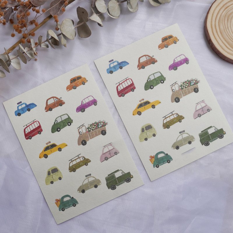 Car car set A6 cut film stickers - Stickers - Paper Multicolor