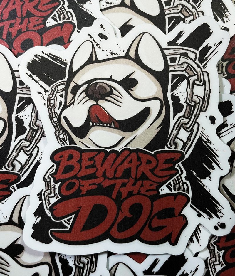 極道惡犬彩色 法鬥犬貼紙 法鬥 -霧面 厚磅 超耐磨貼紙 防刮 防水 - 貼紙 - 紙 白色