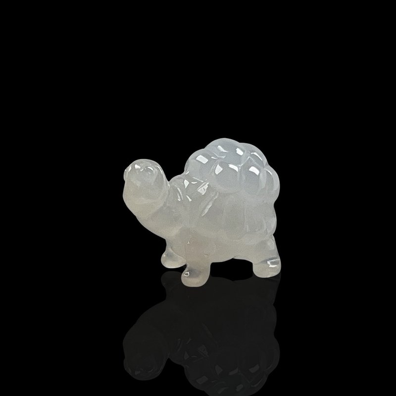 【吉祥‧長壽】冰種翡翠烏龜擺飾擺件 | 天然緬甸玉翡翠A貨 |送禮 - 公仔/玩偶 - 玉石 透明