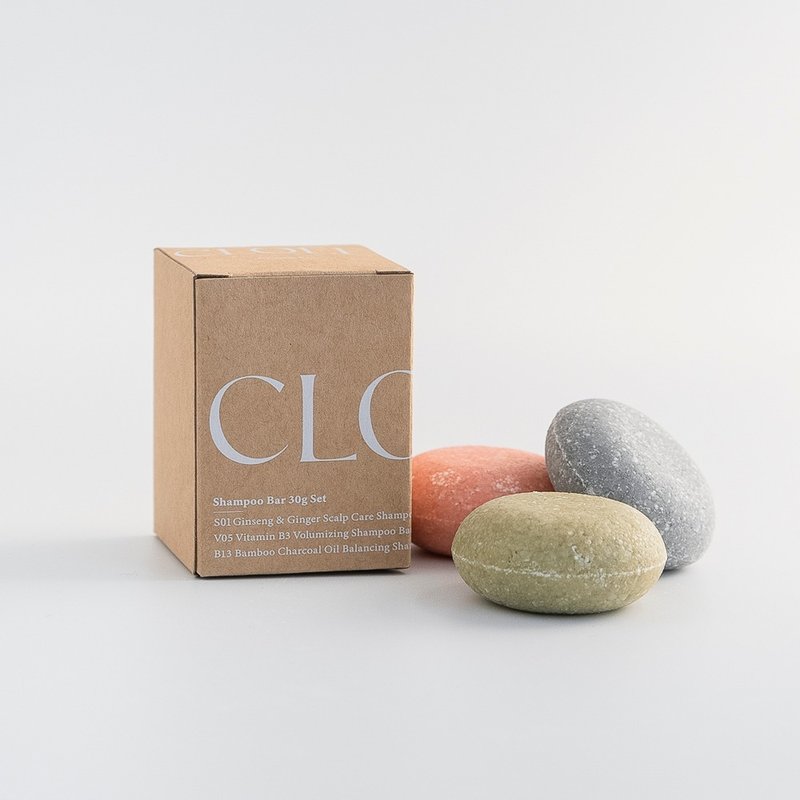 【CLOEE 洗髮餅】 30g 三入組-每款各一顆 Shampoo Bar 頭皮呵護 - 洗髮精/餅/皂 - 濃縮/萃取物 咖啡色