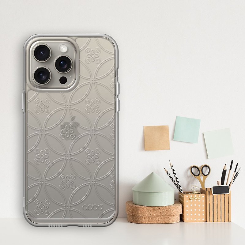 iPhone full range of embossed shock-proof dual-material mobile phone cases - round tiles - Phone Cases - Other Materials Multicolor