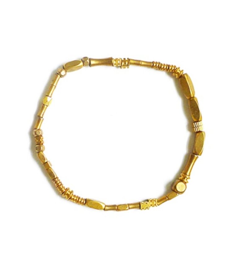 Ficelle | Handmade Brass Natural Stone Bracelet | [Brass] Copper Words – Xifu - Bracelets - Other Metals Gold