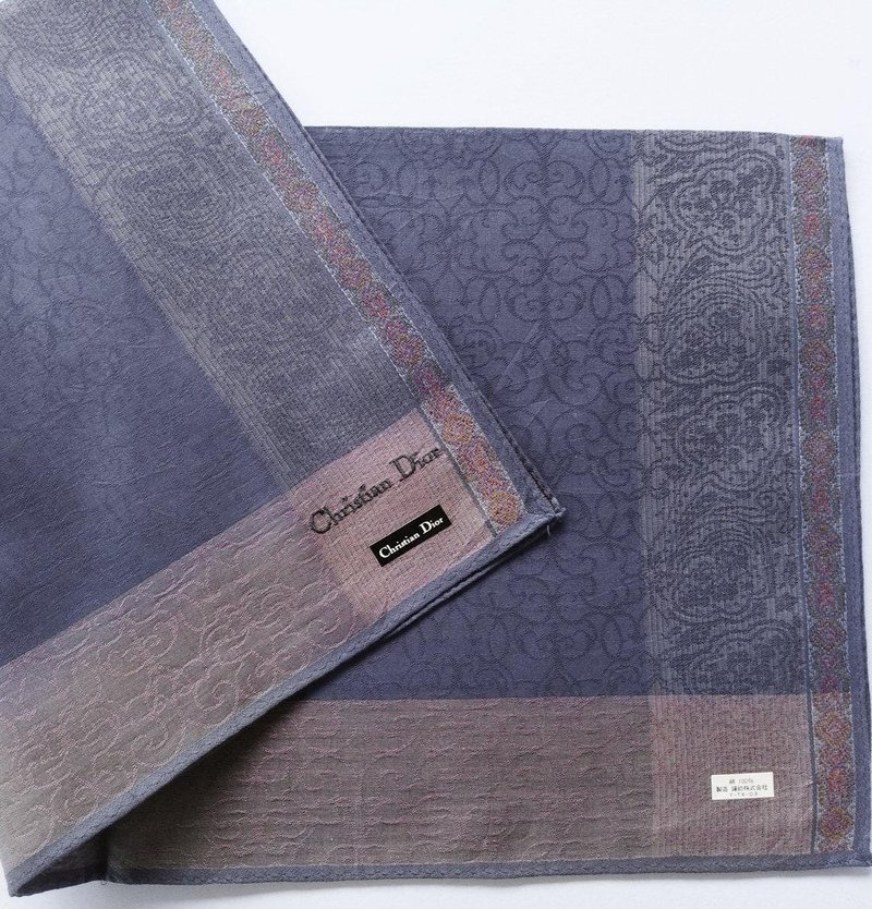 Christian Dior Vintage Handkerchief Pocket Square Luxury Gift 19 x 19 inches - 手帕 - 棉．麻 咖啡色