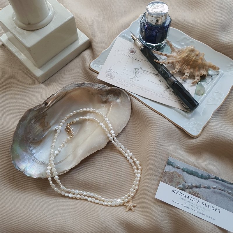 Real Freshwater Pearl Multi-Purpose Necklace ,Bracelet , Mask Necklace - 項鍊 - 寶石 白色