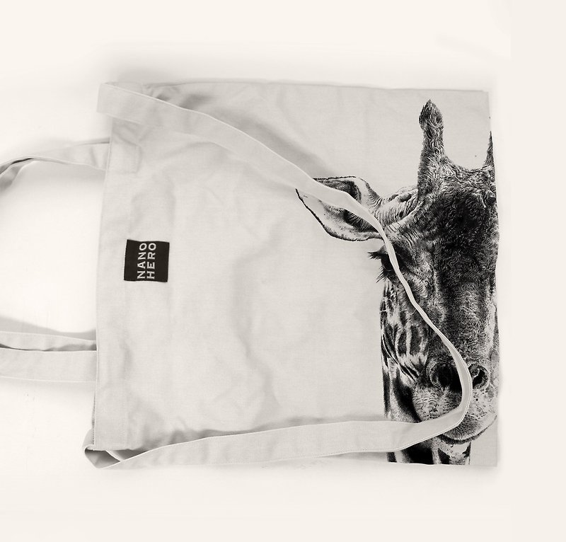 [hero-bag] giraffe - กระเป๋าแมสเซนเจอร์ - ผ้าฝ้าย/ผ้าลินิน ขาว