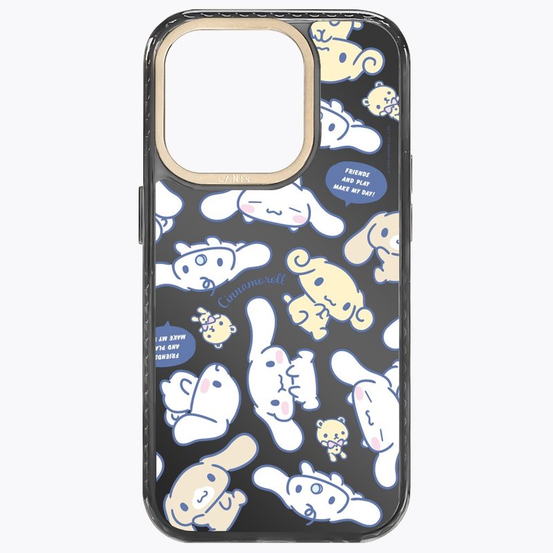 The big-eared dog likes to wear mirrors, which are all magnetically attracted to me with black frames for iPhone 16 15 14 13 Pro Max - เคส/ซองมือถือ - วัสดุอีโค สีดำ