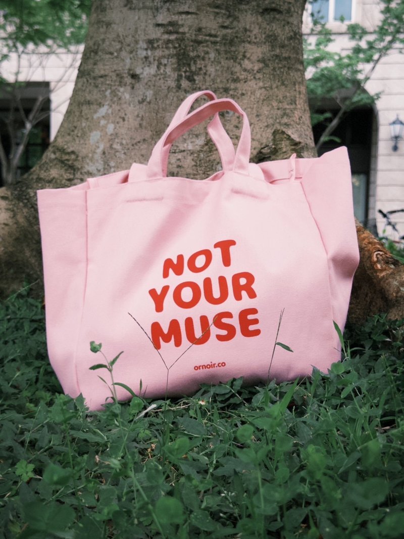 NOT YOUR MUSE 帆布托特包 - 側背包/斜背包 - 棉．麻 粉紅色