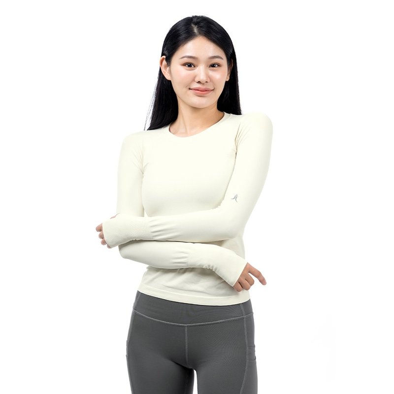 【NAMASTE】Alma - Almond - Women's Sportswear Tops - Nylon Yellow