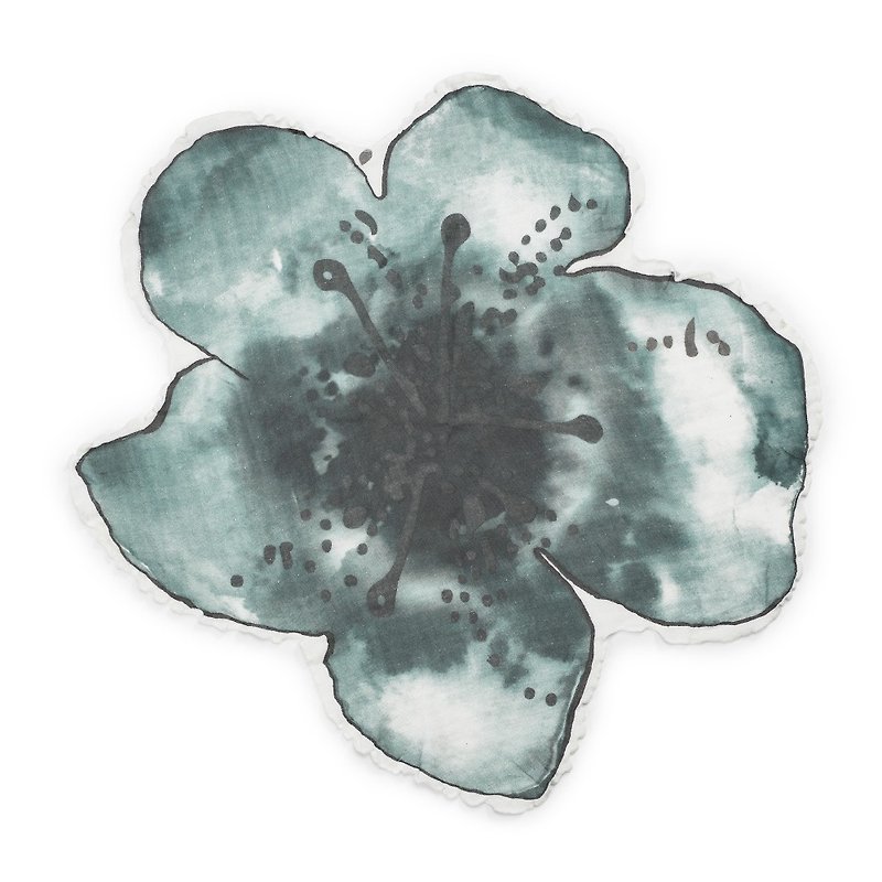 【瑞典ELODIE DETAILS】竹纖維棉毯包巾 Embedding Bloom Petrol 花花仙子 (單入) 藍 - 被/毛毯 - 棉．麻 藍色
