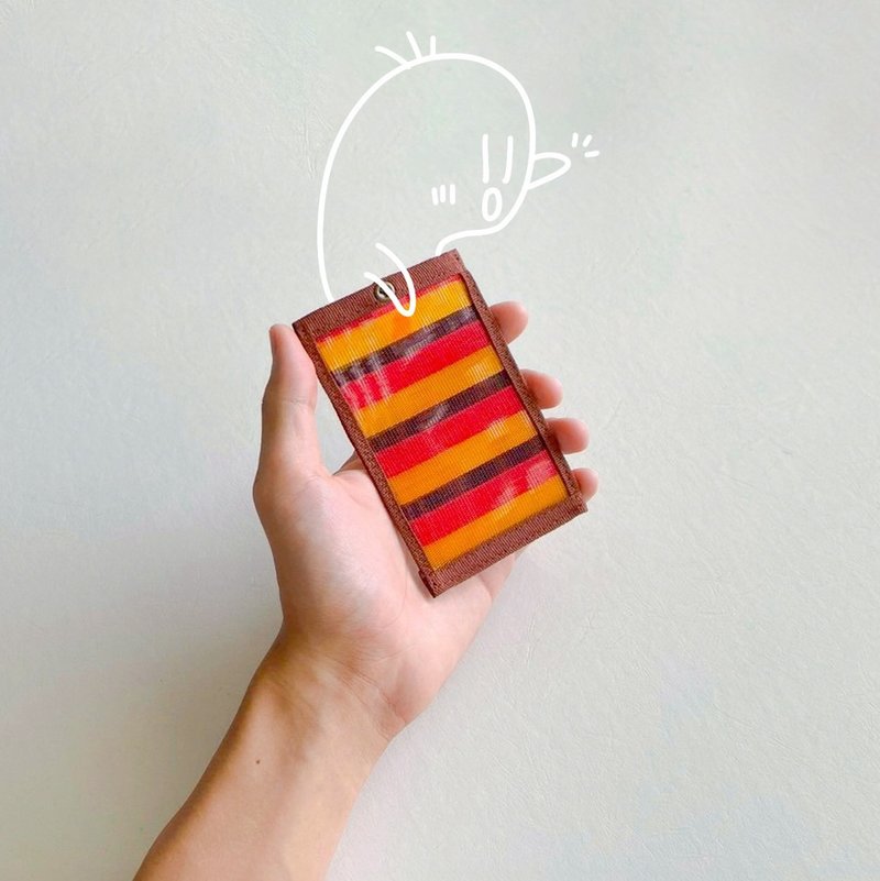 伸縮リール付きカードケース - 定期入れ・パスケース - ナイロン オレンジ