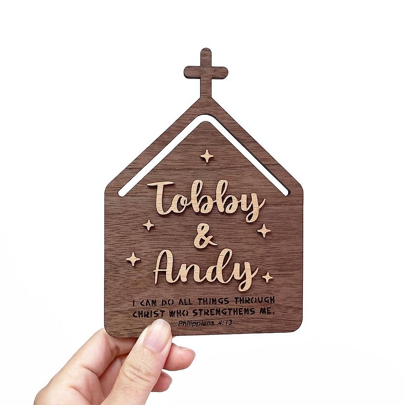 Customized wooden church door plate listing door curtain hanging cloth for home and commercial use - ม่านและป้ายประตู - ไม้ 