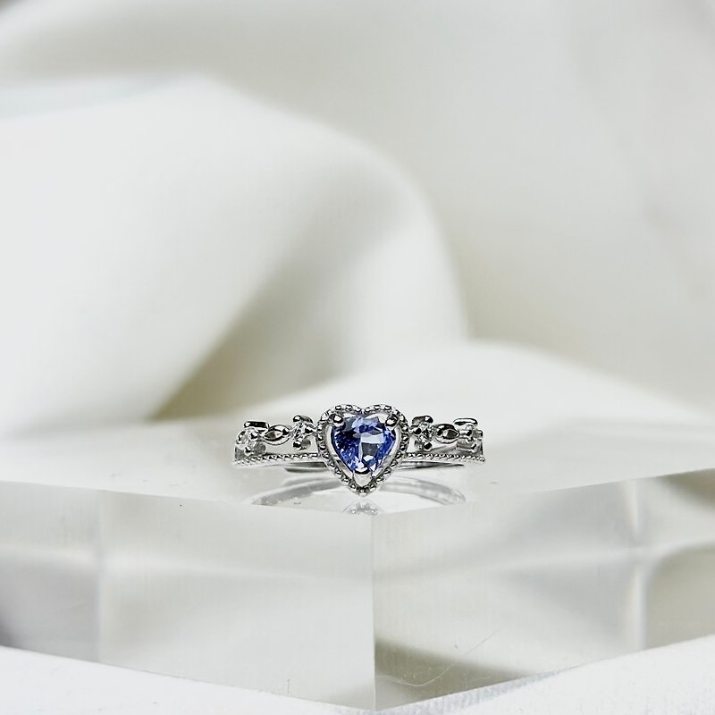 925純銀坦桑石戒指 - 戒指 - 水晶 藍色