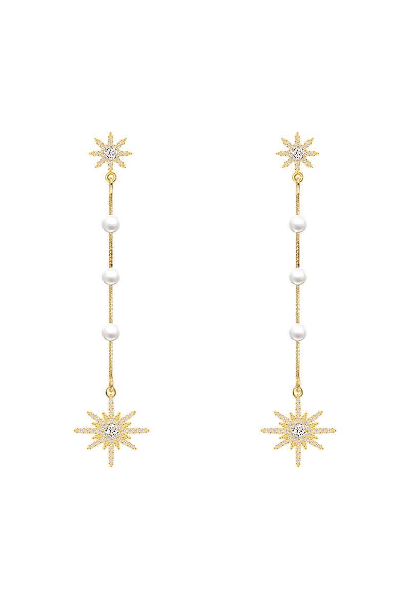 YUNSUO sterling silver snow ear rings - ต่างหู - เงิน สีทอง