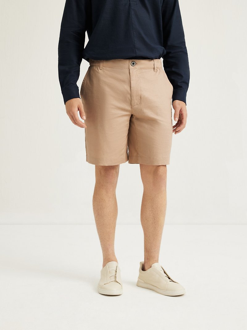 AUSTIN - 9-Inch Relaxed-Fit Stretch-Linen Shorts - Men's Shorts - Other Materials Multicolor
