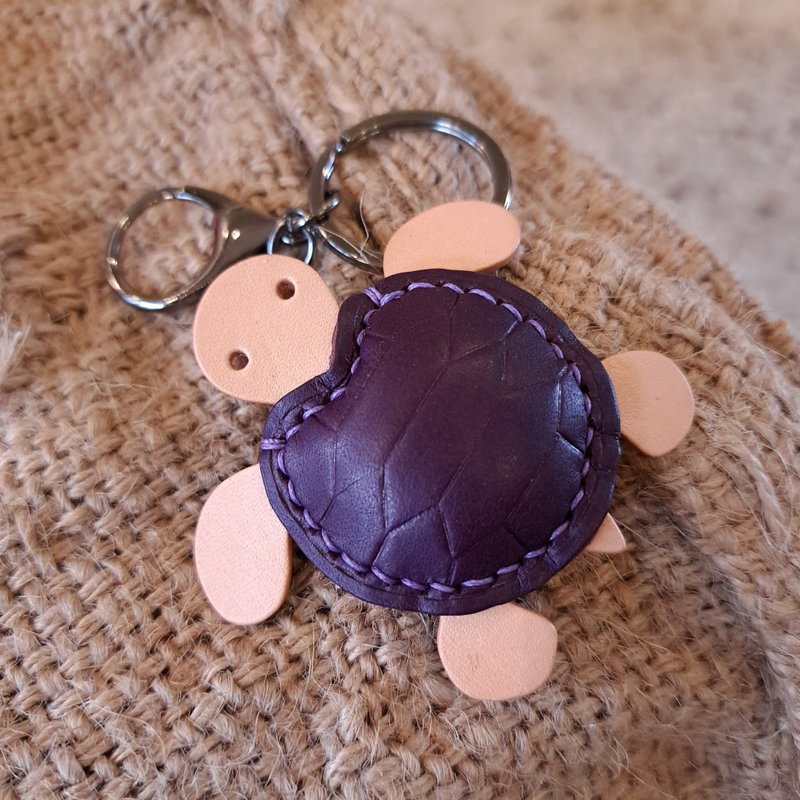 一物一拍。小海龜 turtle Key holder - 鑰匙圈/鑰匙包 - 真皮 紫色