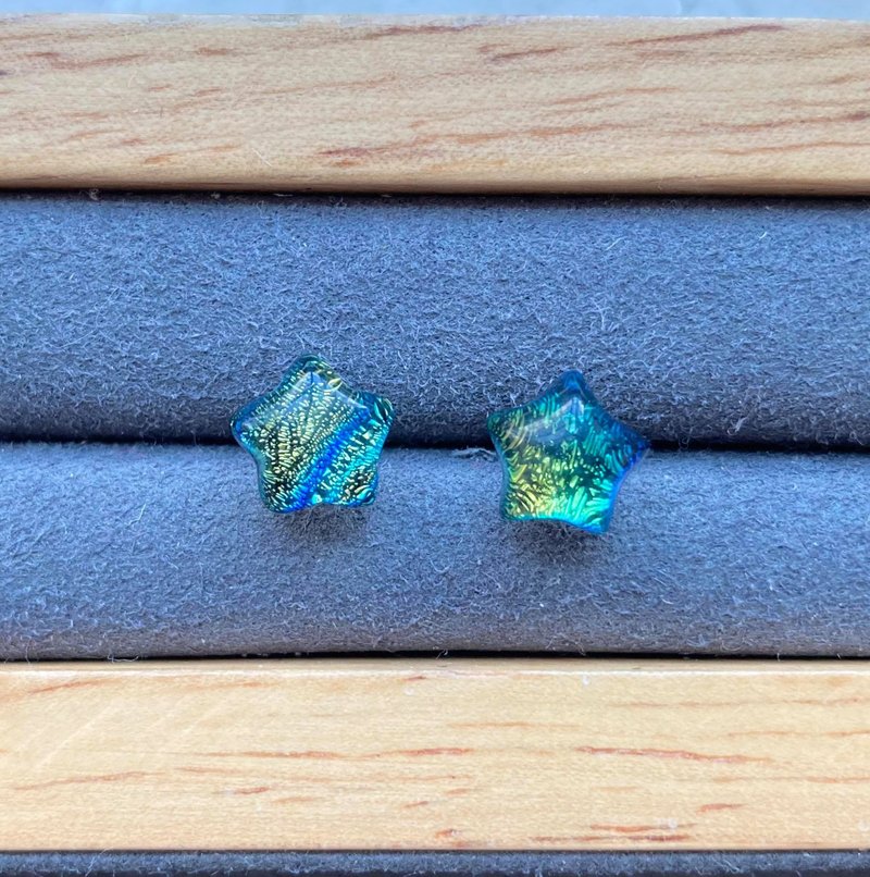 琉璃銀河星星耳環鍍銀耳環戒指裸石寶石輕珠寶半寶石 - 耳環/耳夾/耳骨夾 - 寶石 多色