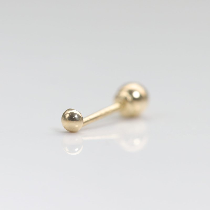 14K gold ball bead earrings (2mm) (single) - Earrings & Clip-ons - Precious Metals 