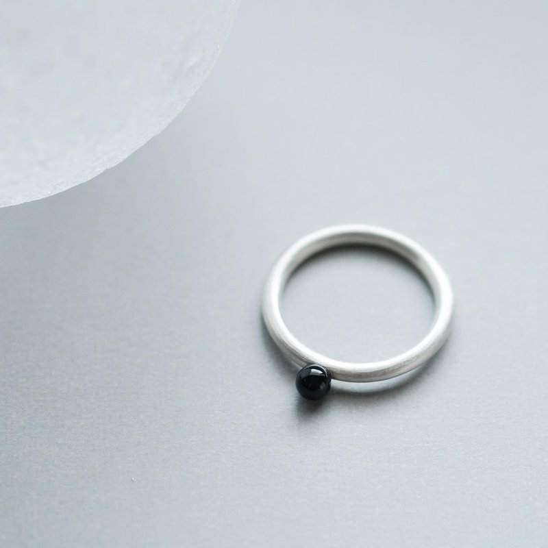 Onyx Matte Ring Silver 925 - แหวนทั่วไป - โลหะ สีดำ