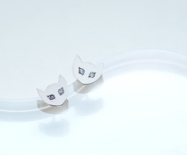 猫 ピアス シルバー925 - ショップ cloud-jewelry ピアス・イヤリング