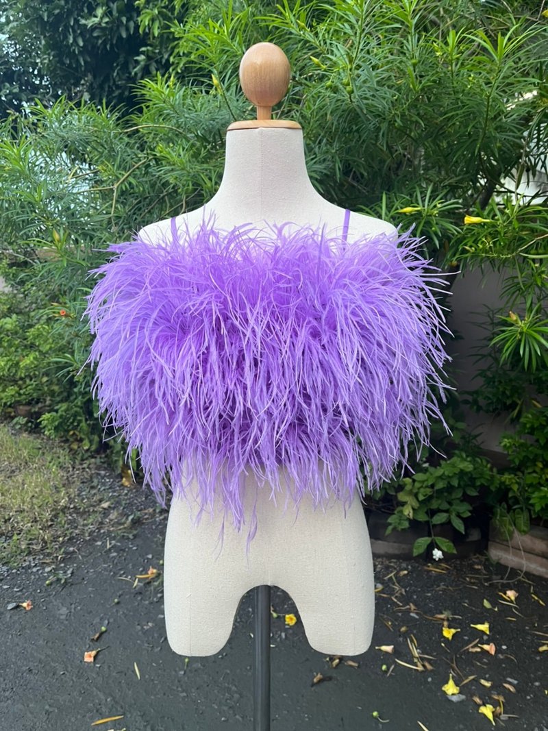 Birthday Party Purple Feather Bandeau Top - Women's Tops - Down Purple