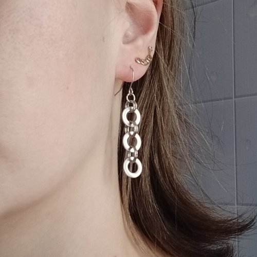 Cyberpunk Jewelry Boutique 五金耳環男士。 墊圈耳環鋼。 極客耳環。 流行朋克耳環