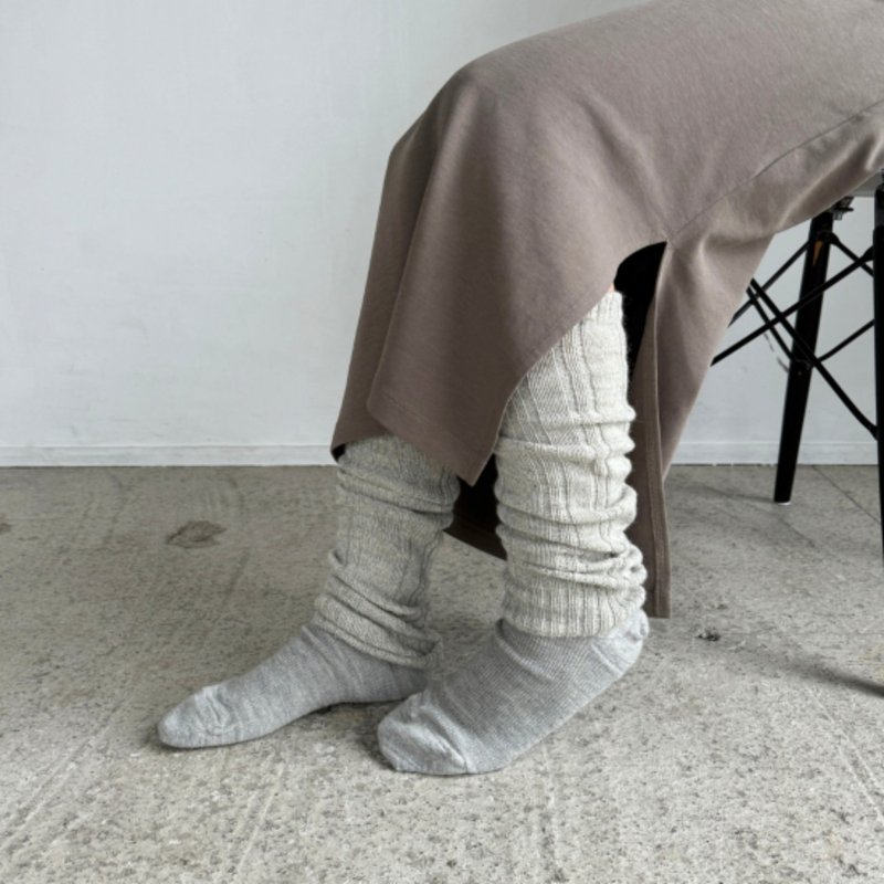 ベビーアルパカのレッグウォーマー - 女內衣褲 - 環保材質 灰色