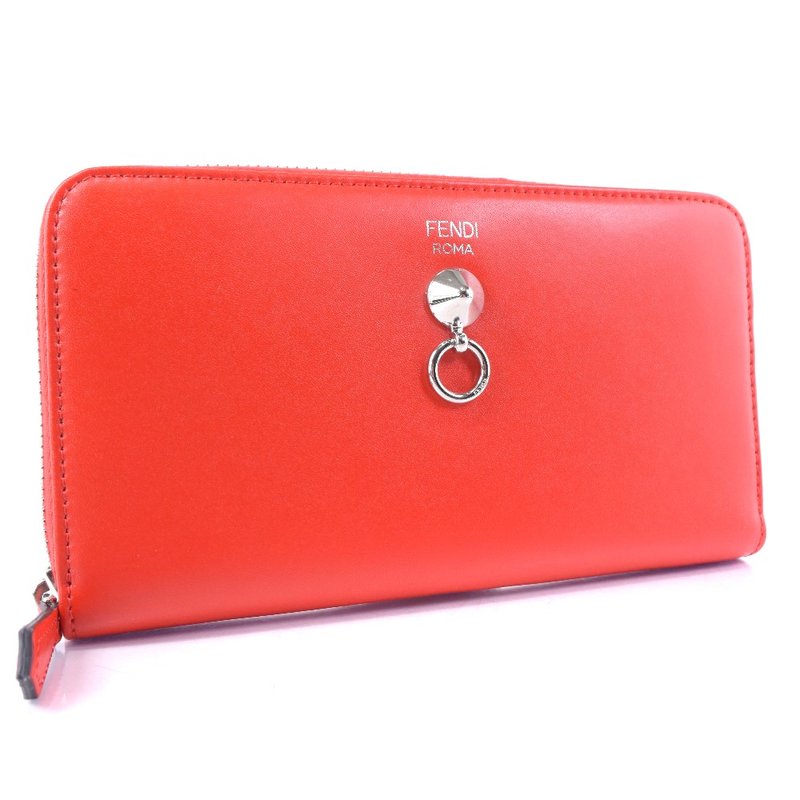 【日本直送】フェンディ FENDI 長財布 ドットコム ラウンドファスナー カーフ 赤 レディース【中古】 - 錢包/皮夾/長短夾 - 真皮 紅色
