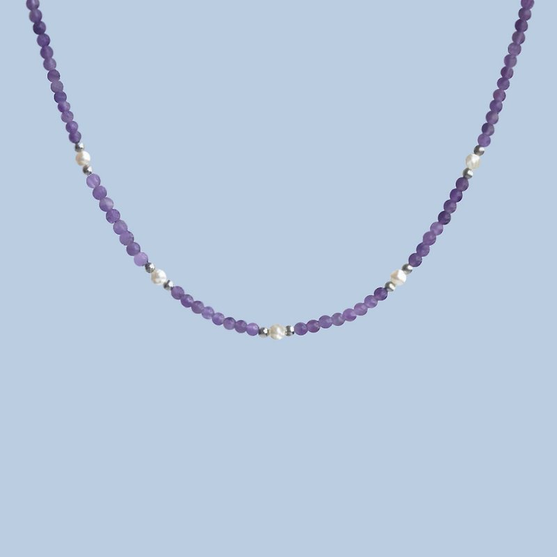 Mare d'Etere彌諳【紫水晶頸鏈】天然珍珠精緻項鏈疊帶鎖骨鏈 - 項鍊 - 其他材質 