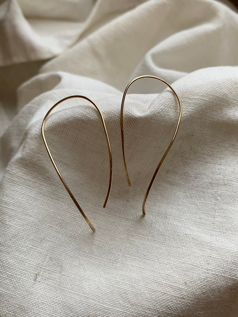 wave Earrings - Earrings & Clip-ons - Other Metals Gold