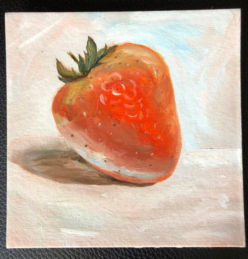 いちご静物オリジナル油絵ウォールアート絵画キッチン絵画