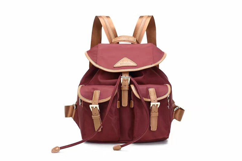 Red splashing water clamshell backpack / shoulder bag # 1004 - Backpacks - Waterproof Material Purple