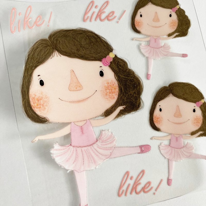 Let’s put stickers together/three-dimensional texture waterproof transfer stickers/Dolly Dolly 10.0/Like! Ballet - Stickers - Waterproof Material Transparent