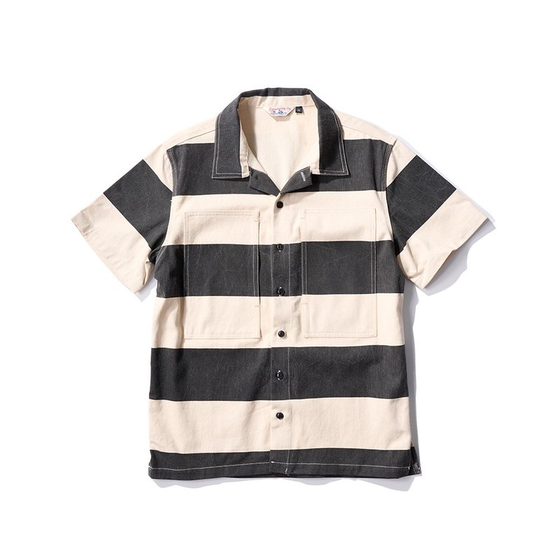 Prisoner Stripe Shirts - 黑白條紋 Stripe - 男襯衫/休閒襯衫 - 棉．麻 