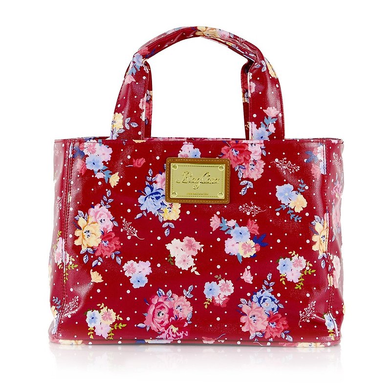 England Rose Waterproof Magnetic Buckle Bag-Rose Red - กระเป๋าถือ - ผ้าฝ้าย/ผ้าลินิน สีแดง