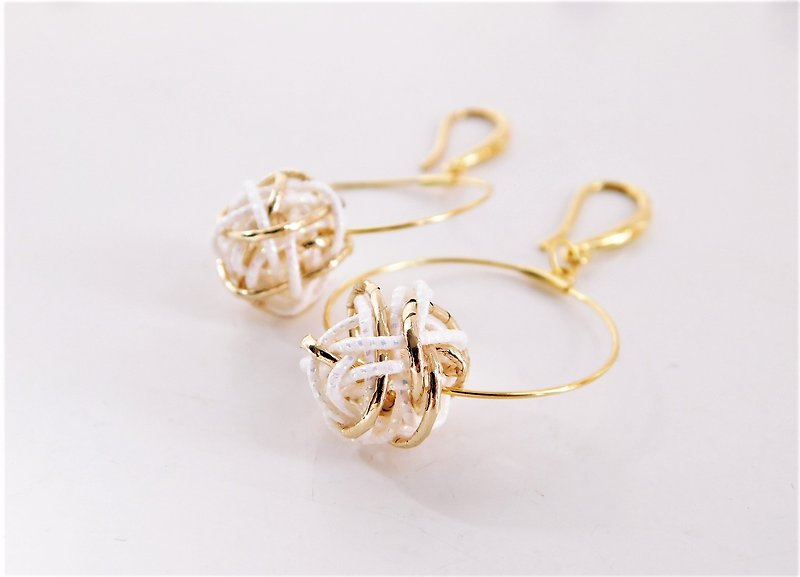 Water Ball Hoop Earrings color: White Earrings Changeable - Earrings & Clip-ons - Other Materials White
