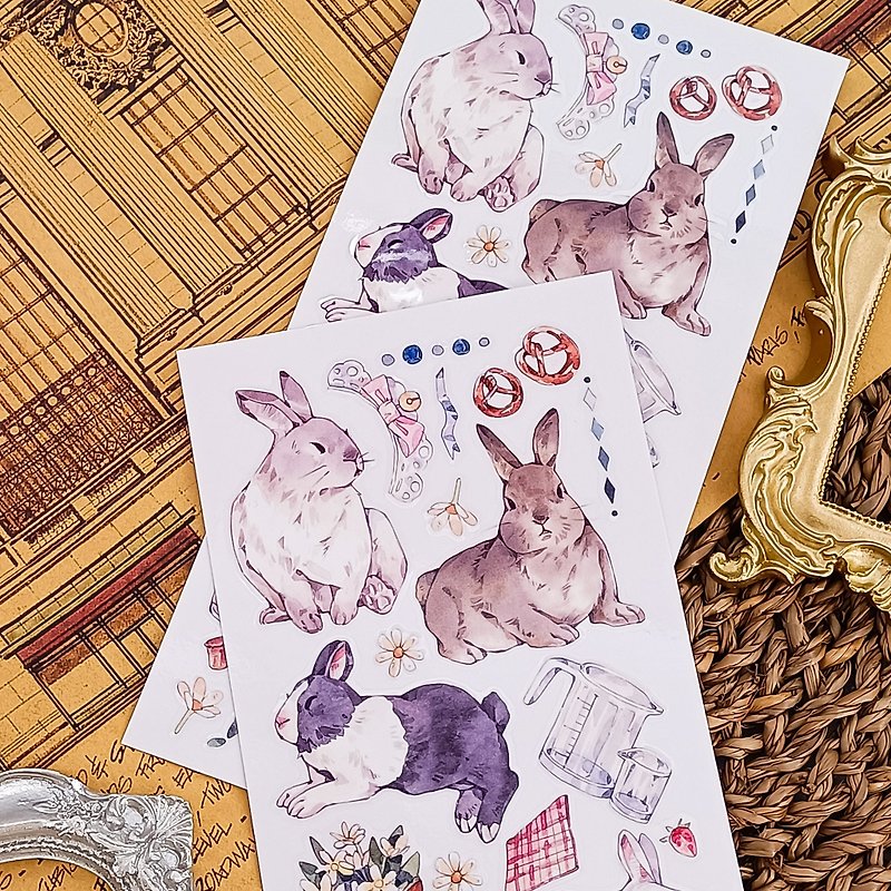 Cute Rabbit B  / Transfer Stickers